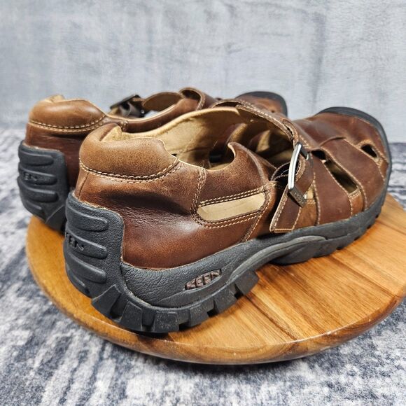 Keen Mens Brown Leather Fisherman Sandals Buckle Strap Hiking Shoes 14 XT 0105 main image 9